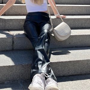 Princess Polly Black Faux Leather Pants